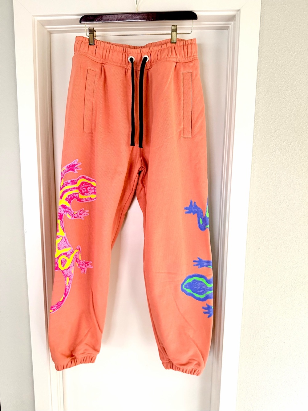 Rare Palm Angels Coral Sweatpants with Gecko Side Graphics – NWOT